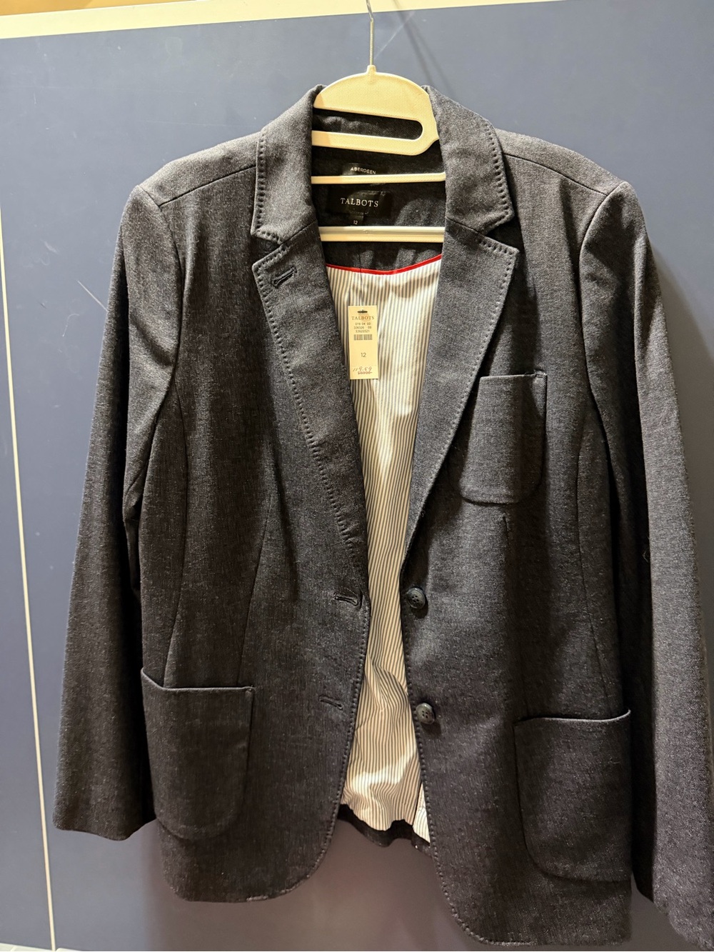 Talbots Black Aberdeen Blazer with Red Trim
